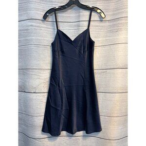 Brochu Walker Navy Spaghetti Strap Silk Dress P/XS